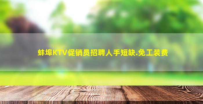 蚌埠KTV促销员招聘人手短缺.免工装费
